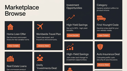 Marketplace category browsing interface